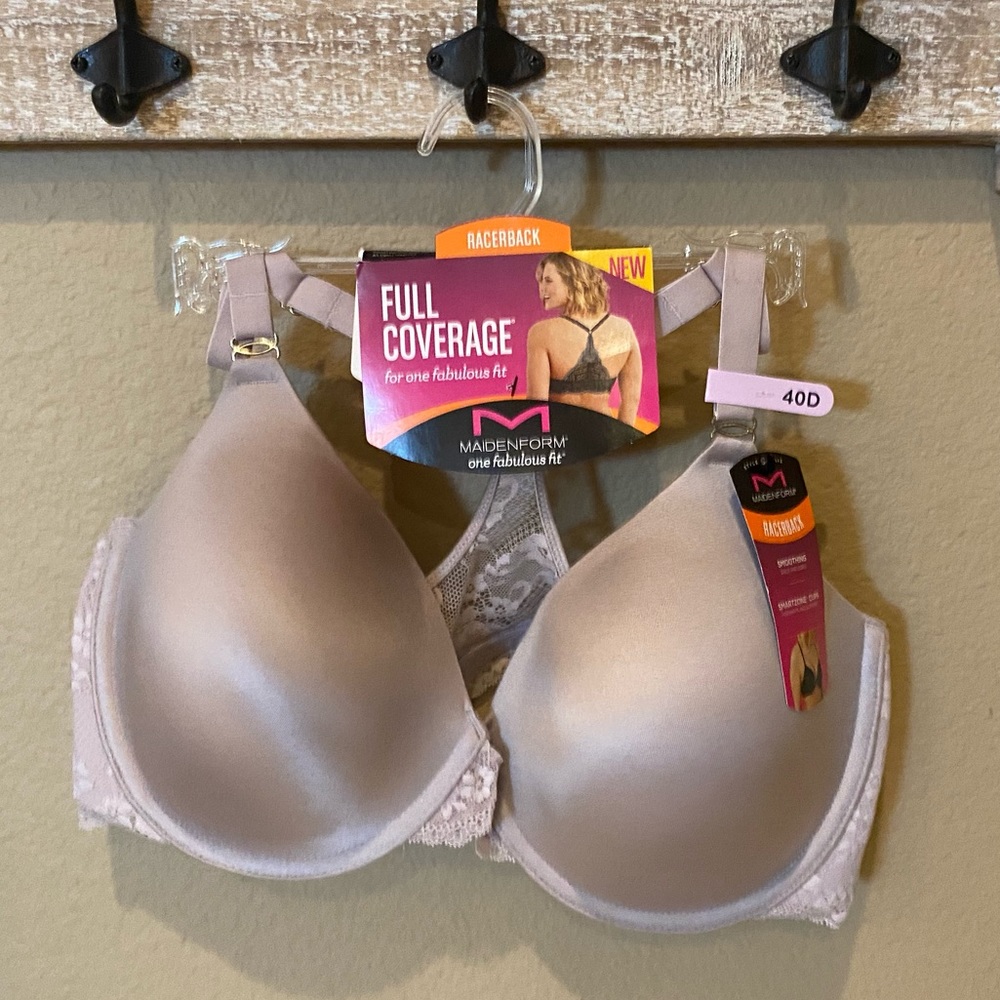 💥 SALE NWT Full Coverage Racerback Bra in Gloss / Mauve - Picture 3 of 9